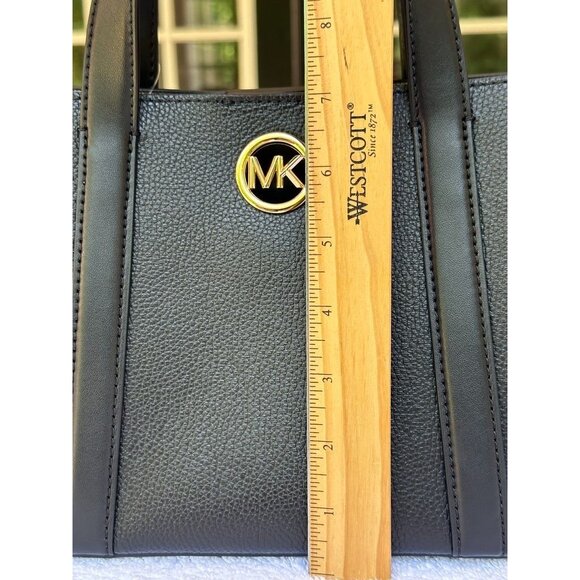 Michael Kors Black Hadleigh Small Double Handle Tote Messenger Bag 38F3G8FT5L - Picture 10 of 16